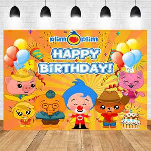 Plim Cartoon Child 1st Birthday Party Background Baby Shower Photography Pig Photo Rainbow Decorative Props Banner Lightweight Decoration for Gifts