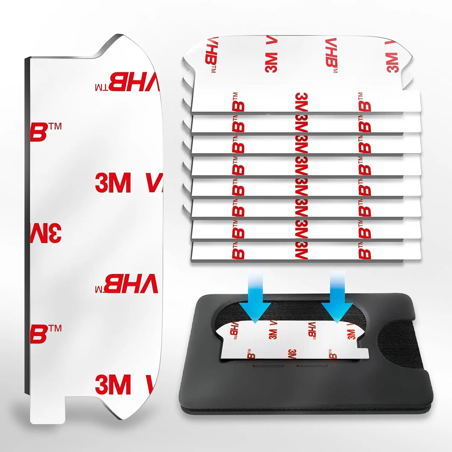 8PCS 3M VHB High-Bond Double-Sided Adhesive Silicone Stick Pads - Strong Hold, 1-Time Use Replacements for Mobile Pops Wallet Plus, Car Interior Mount Accessories