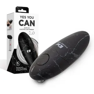 Auto 2.0 Electric Can Opener:  Opens Almost Any Can Pop or Soda Can - Automatic, Hands Free, Safe, Smooth Edge, Lid Remover,  Operated, Cordless, YES YOU CAN (Marble Black)
