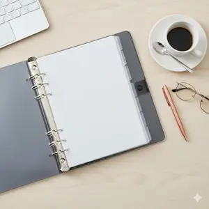 7pcs A5 Index Dividers for 6 Ring Binder Transparent Frosted Plastic Page Separators Notebook Tabs Planner Accessories for Office School Home Organization Supplies