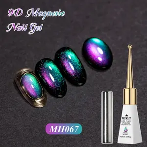 MTSSII 9D Rainbow Double-Effect Cat Eye Gel Set, 8-Colors Ultra-Bright Versatile Polarized for Salon Art Design Sparkling Long-Lasting Durable Variable Color Options Strong Adhesion DIY Nail Polish Set with Magnet Nail Manicure Cutics Cosmetic