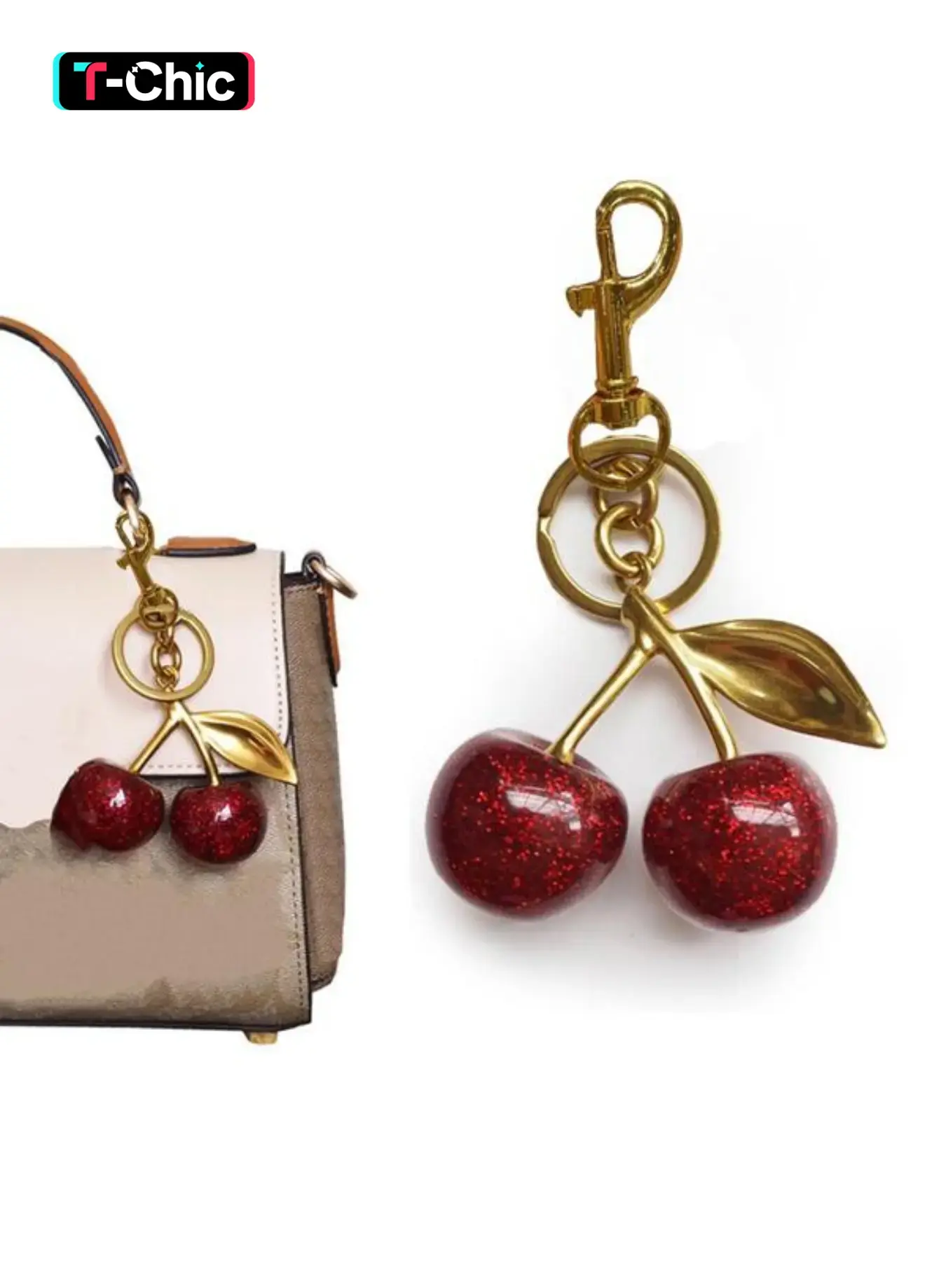 Cherry Design Bag Charm, Cute Bag Decoration, Bag Charm for Women & Girls, Fashion Bag Accessories for Daily Use, Trendy Bag Charms