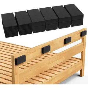 32Pc Eva Foam Headboard Stoppers for Wall, 25mm Thicker Bed Stoppers for Headboard, 8Pcs (25mm) + 24Pcs (5mm), Furniture Wall Protectors,40 * 80 mm (Black)