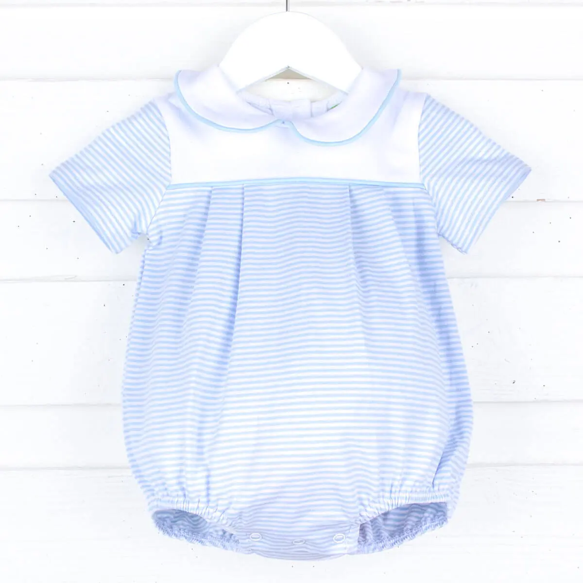 Blue Stripe Collared Bubble - Soft Knit Baby & Toddler Boys Outfit
