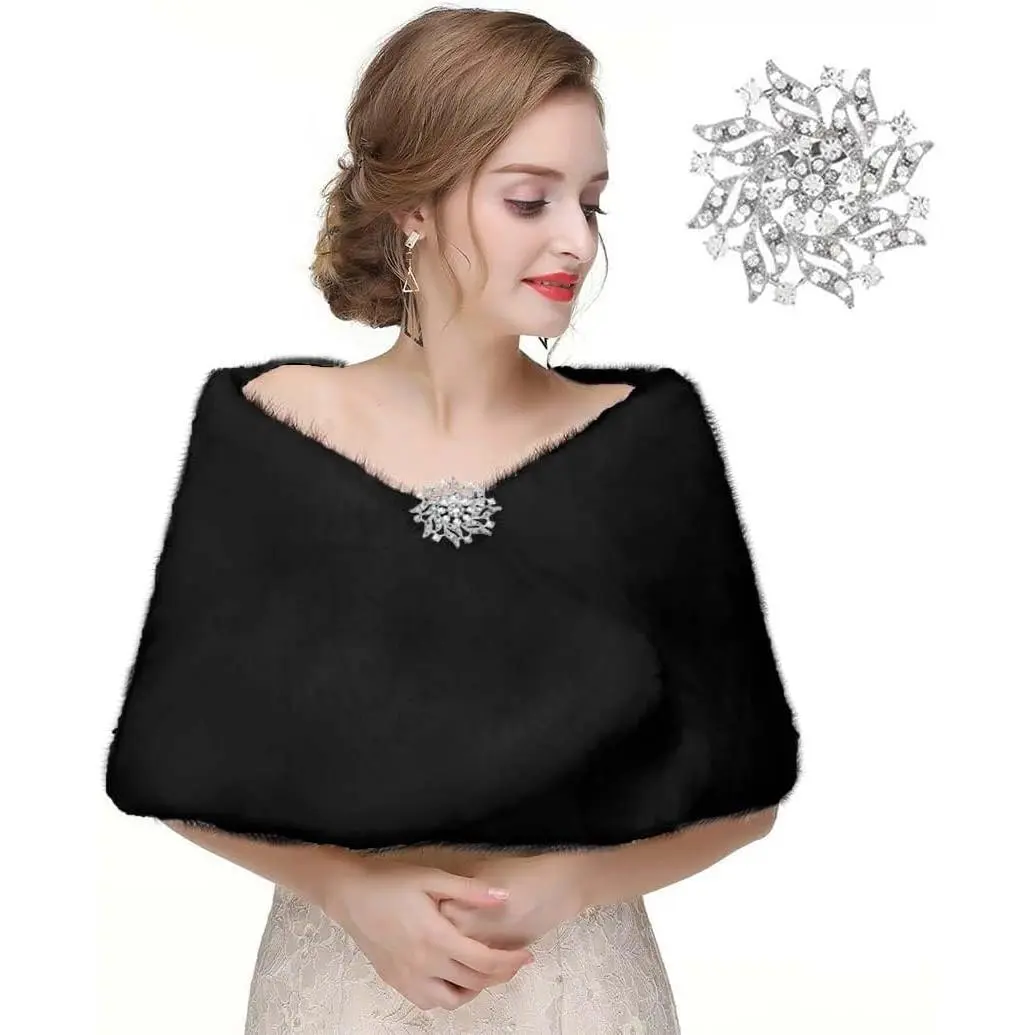 Women's 1920s Faux  Shawl Bridal Wedding  Wraps and Bolero Shrug Faux  Stole for Women and Girls