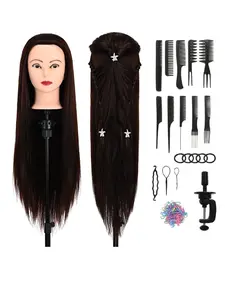 Training Head Hair Styling Mannequin Head with Diy Set and Table Clamp, Hair Styling Practice Mannequin, Professional Hair Styling Training Tool for Salon & Barber Shop
