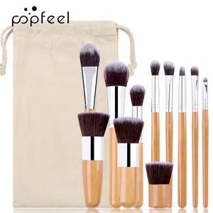 11-piece Bamboo Makeup Brush Set Classic Makeup Tool Style Makeup Brush Kit