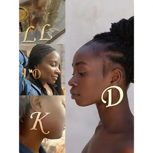 Unisex 18-Gold Plated Retro Stainless Steel Alphabet Letter Stud Earrings, A-Z Design, Female-Focused, Ideal for Daily Wear & Gift Giving
