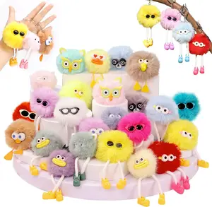 24 PCS Party Favor Keychains for Kids, Cute Fuzzy Keychain Set for Birthday Goodie Bags, Classroom Rewards, End of Year Student Gifts, 5th Grade Graduation Favors, Bulk Kids Gift Set for Boys Girls Ages 8-12