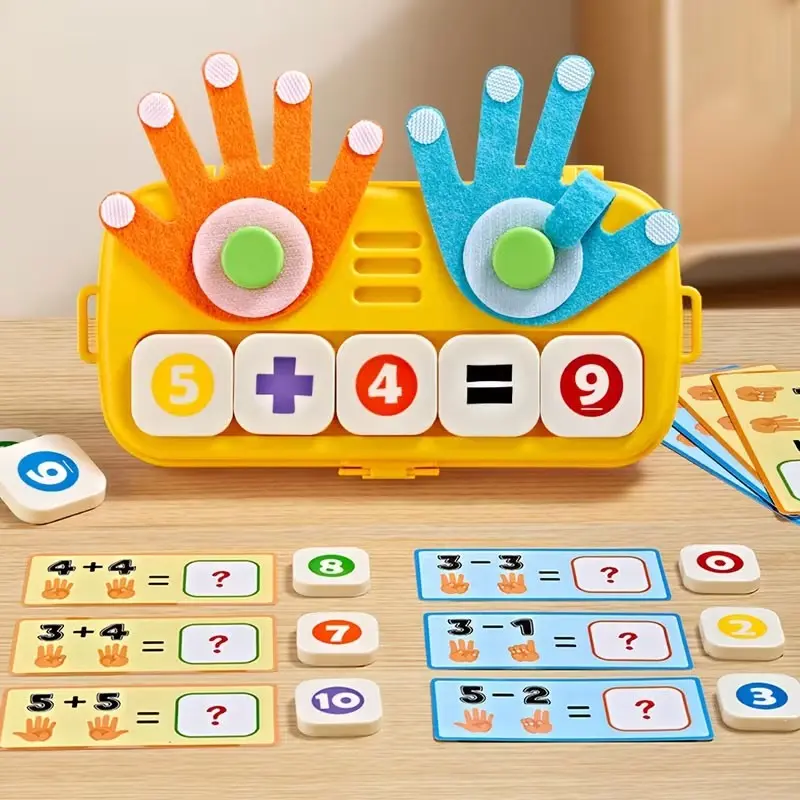 Finger Counting Math Toy Set, with Number Blocks, Crossbody Strap ...