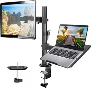 Adjustable  Stand, Single Arm Desk Mount for 32 inch Screen and 17 inch Laptop, Heavy Duty  Bracket Holds 22lbs
