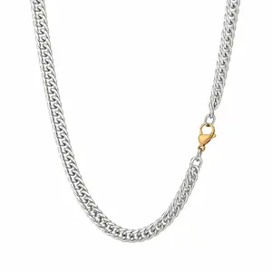 Round Double Chain Necklace, 9.4mm