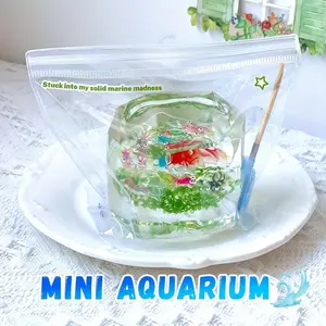 Handcrafted Mini Aquarium Stress Relief Toy, Soft And Squeezable, Slow Rising And Sticky, Perfect for Office, Christmas, Halloween, Easter, And Birthday Gifts, Fun Game Prank Pinching Toy, Desk Decoration