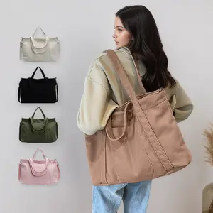 Versatile Corduroy Tote Bag - Women's Large Capacity Crossbody Bags with Removable Strap & Secure Zipper, Shopping Essential