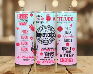 Dumbfuckery 20oz Stainless Steel Tumbler with Reusable Straw & Cleaner Double Wall Vacuum Insulated Splash Free Lid for Hot Cold Drinks