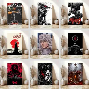 Berserker Art Poster: Japanese-style classic cartoon anime canvas print artwork, perfect for salon, cafe, or bedroom wall decor gifts.