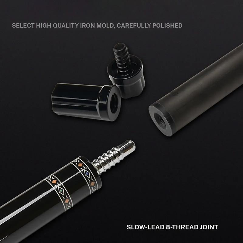 JIAN YING New carbon fiber 1/2 billiard cue Strong stability High performance Pool cue. It features a 58 inch, 11.5/12.5 millimeter cue tip. Comes with cue case + leather tip + gloves + towel + chalk+extended handle