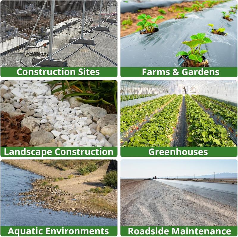 Premium 5 OZ Weed Barrier Landscape Fabric, 4ft x 100ft Heavy Duty Pro Gardening Ground Cover Mat, Woven Geotextile Fabric Mulch Cloth, Black Garden Bed Liner for Landscaping/Driveway/Farm/Greenhouse