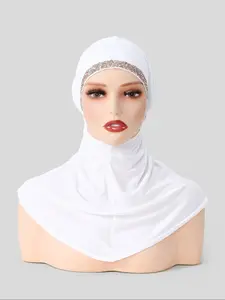Women's Classic Plain Tie Lazy Headscarf Hijab, Soft Fabric Comfortable Wear Jersey Hijabs, Stretchy Hijab for Various Occasions, Ramadan Fashion
