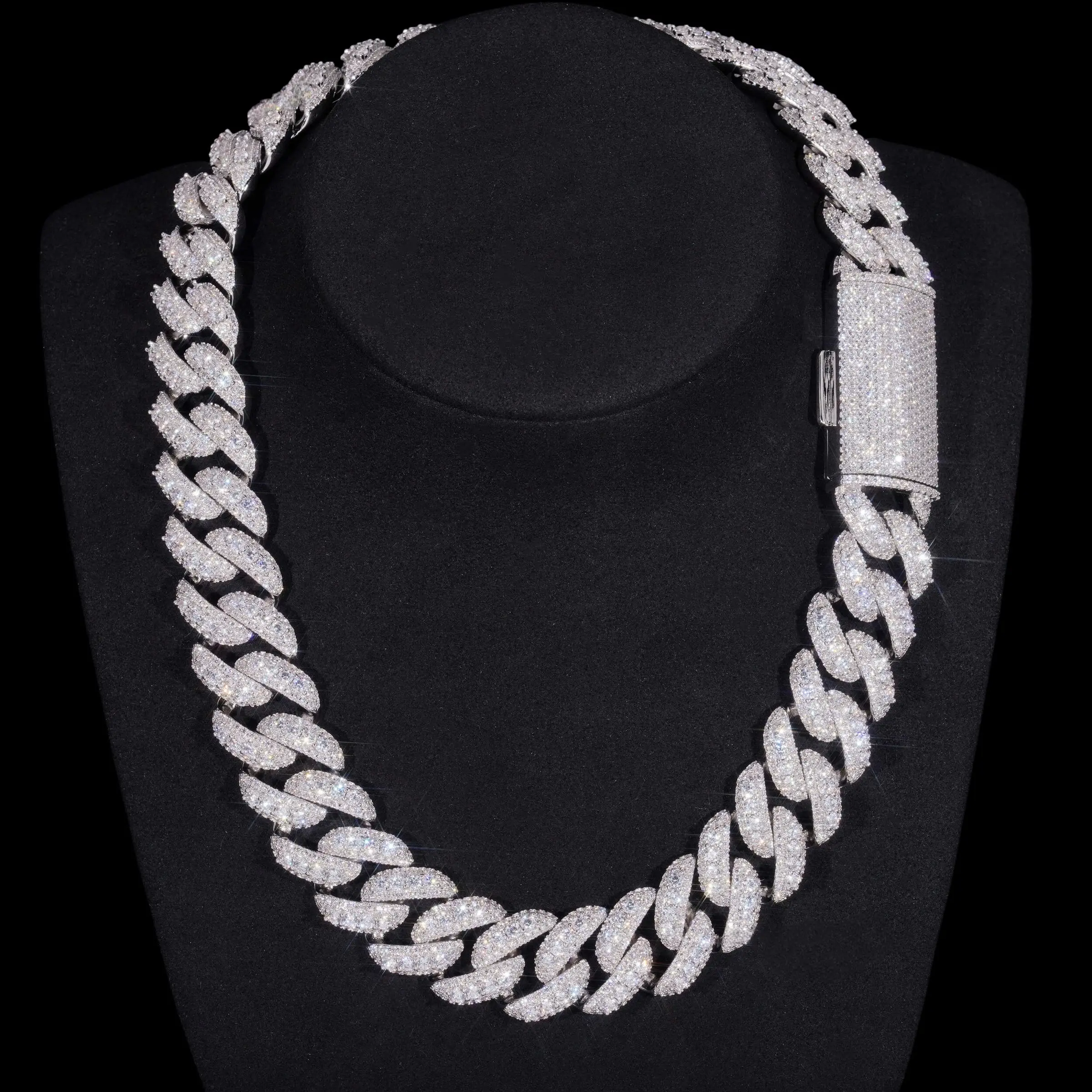 20MM Big Boy Full Pavé Cuban Link Necklace – 14k Gold Lab Diamond