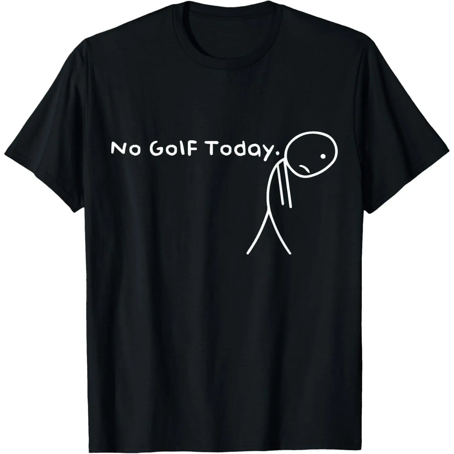 Short Sleeve Graphic T-Shirt for Men & Women, Funny 'No Golf Today' Golfer Print, Breathable 100% Cotton Basic Tops, Shortsleeve, Classic