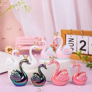 Whispering Love Swan Decor Cute Couple Home Car Office Desk Ornament Gift for Anniversary Valentine Birthday