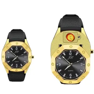 [Lighter only (Without Butane)]2026 Rechargeable Watch Lighter Electronic Mini Windproof Lighter USB Charging  Lighter