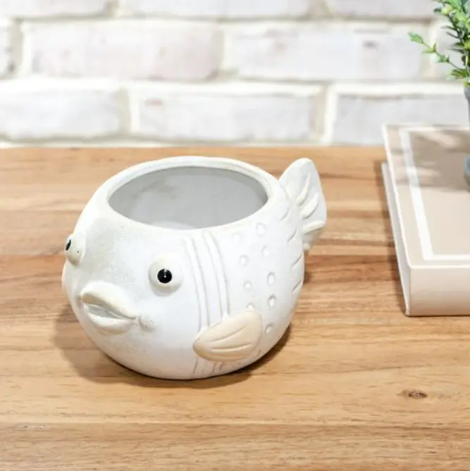 Beige Fish Planter