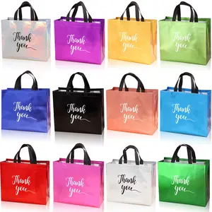 Large Reusable Thank You Gift Bags Set, 12 Vibrant Colors, Perfect for Small Gifts, Birthdays, Party Favors, Party Gift Packs &, 12.9x11x5.11 Inches