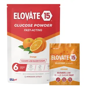 Fast Acting Glucose Powder Packets – Instant Dissolve, No Water Needed | 15g Pure Dextrose | Waterproof SlimPaks | Made in USA | Gluten-Free Oral Glucose Supplement