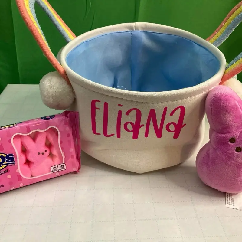 Customized Easter sets includes a customized basket and customized peep