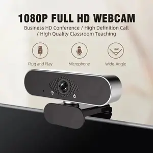USB Powered Network Camera with Microphone, 1080P Streaming Webcam, Plug-And-Play, Ideal for Video Calls, Learning, Meetings, Compatible with PC, MAC, Laptops