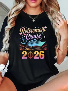 100% Cotton Unisex Retirement Cruise 2026 T-Shirt – Limited Edition, Fun Gift Idea, Men Women Kids Tee