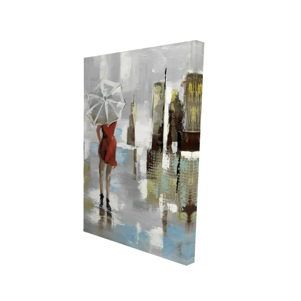 Begin Home Decor 2080-3624-CI20 24 x 36 in. Red Dress Woman Canvas - Contemporary Bedroom Wall Art Decor