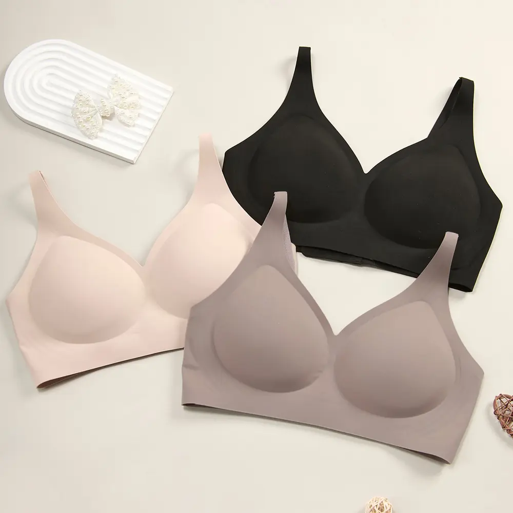 CELILIN Jelly Wireless Bra Womens Comfortable WirelessBras Push Up Bralettes Seamless Tshirts Bras Deep VEveryday Bras summerwins  Womenswear