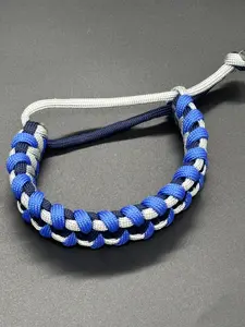 Caged Solomon Adjustable Paracord Bracelet – Blue & Silver
