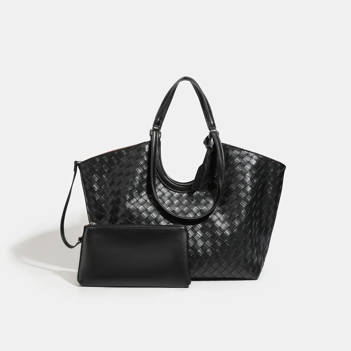 2026 Women's Woven Leather Underarm Bag, Large Capacity Shoulder Tote, Fashion Casual Daily Handbag, Simple Style, Fashionable Shoulder Bag