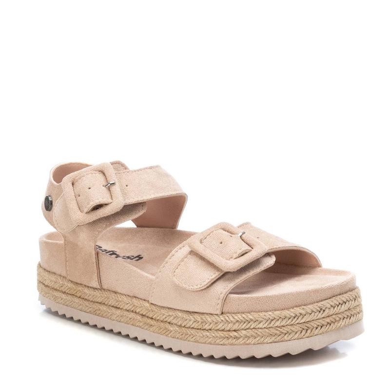 Women's Suede Flatform Sandals By XTI_170804_Medium Beige