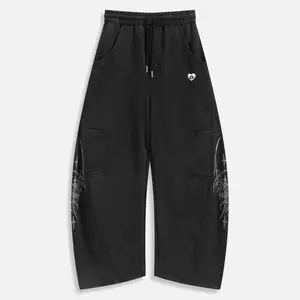 Aelfric Eden Blade Baggy Barrel Sweatpants Gothic Floral Side Print Elastic Waist Drawstring Unisex Streetwear Joggers
