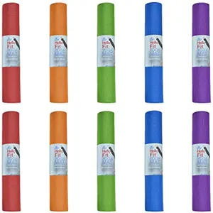 Hello Fit 10-Pack Yoga Mat, 68" x 24" Non Slip Exercise Mat, 4mm Thick Gym Mat for Fitness and Stretching, Bulk Non Toxic Yoga Mats for Schools and Studios