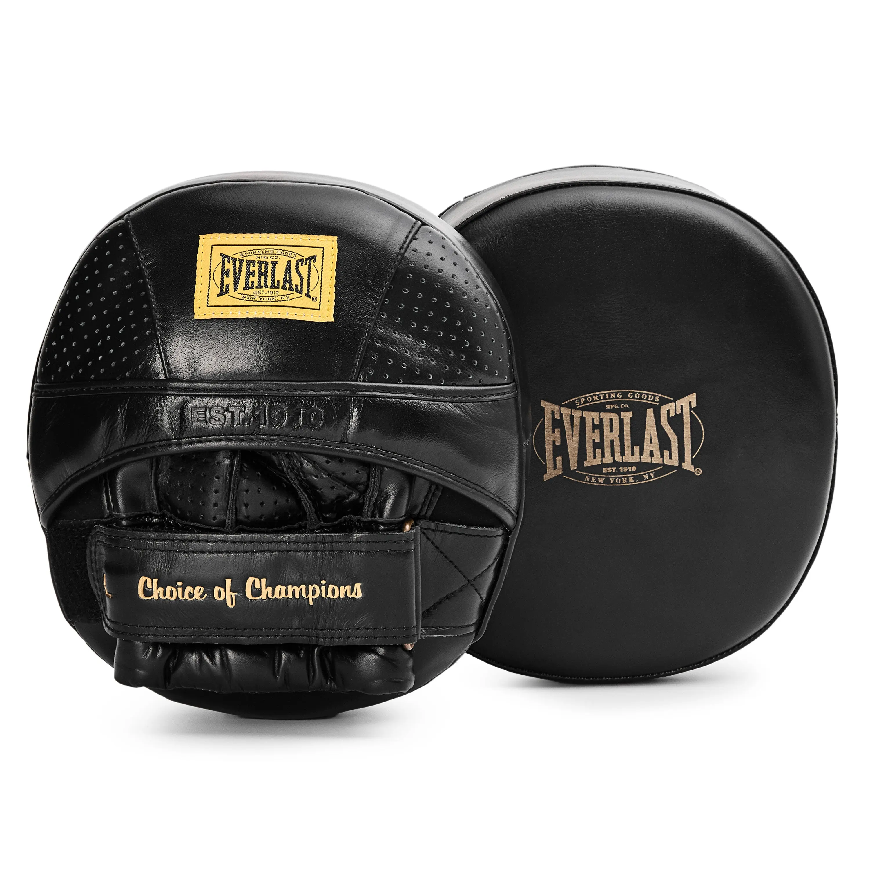 Pro Full Grain Leather Focus Mitts with Air Cushion, Ultra-Thick Shock-Absorbing Padding & Palm Grip for Championship-Level Training, 1910 Pro, Absorbs Heavy Impact