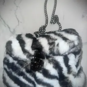 Black and White Faux Fur Purse