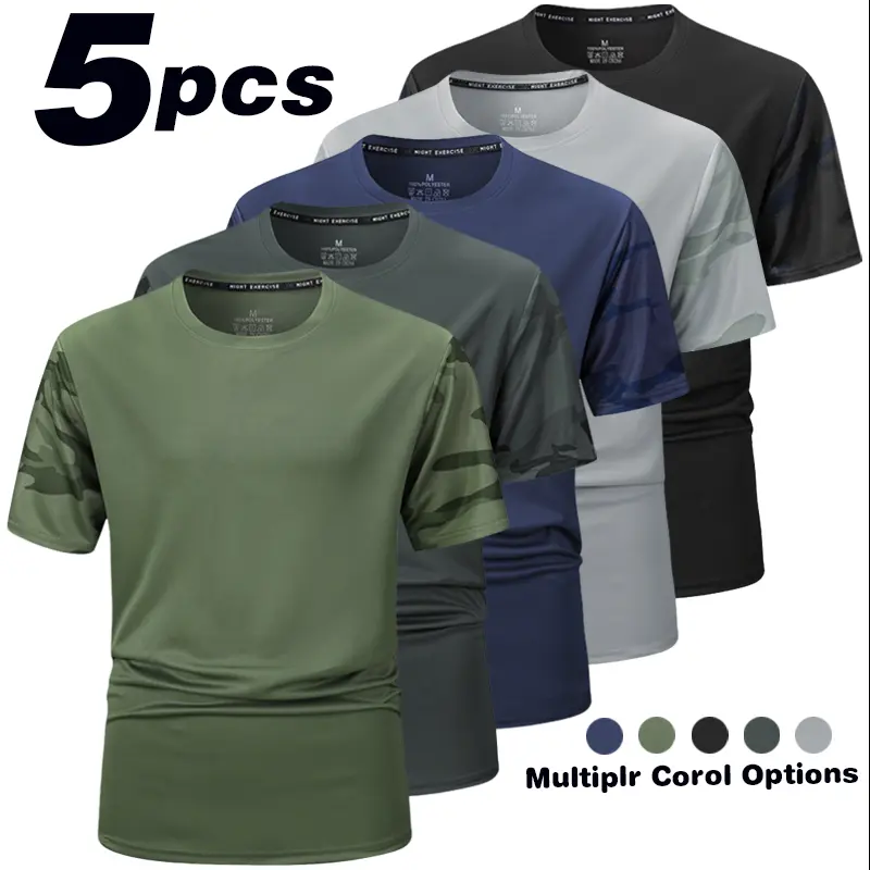 New 2026 quick-drying mesh top short-sleeved T-shirt running fitness short-sleeved men in Europe and America in summer