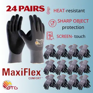 6,12,24 Pairs MaxiFlex MaxiFlex Guantes Para Trabajo Foam Nitrile Work Gloves For Men AIRtech DURAtech ERGOtech GRIPtech FDA Compliant Touchscreen Compatible