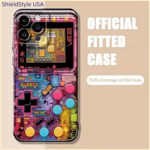 Colorful game console pattern frosted touch phone case suitable for iPhone16promax, SE4/16E, 16 15pro 14PLUS 13 12Pro 11 Pro Max X XSMAX Samsung Galaxy S22 S23, S24, S23ULTRA. S25 Samsung S25EDGE holiday or birthday gift, suitable for frien