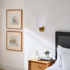 Modway Surround Wall Sconce in White Satin Brass Modway Surround Wall Sconce in White Satin Brass