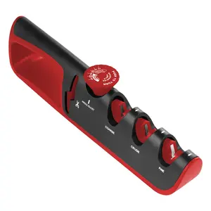 Knife Sharpener with Adjustable Angle Guide 4 in 1 Stage Manual Sharpener,Ceramic Stone,Tungsten Carbide Plates and Diamond rods Ideal Kitchen Knife Sharpener for Home Chefs