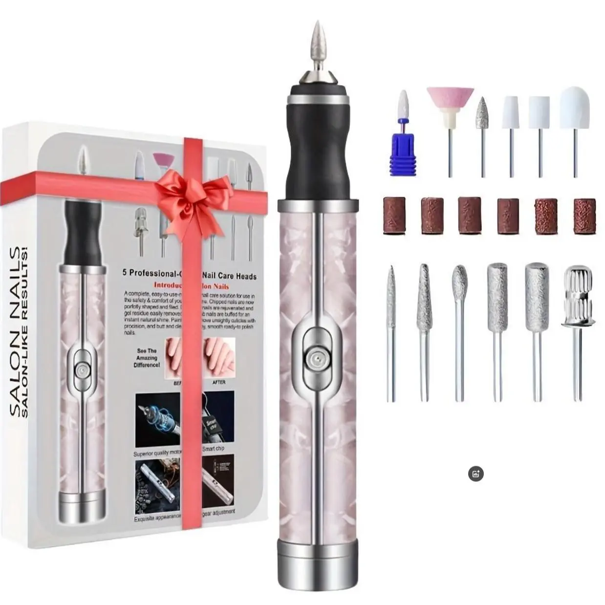 Electric Nail Drill Set, Professional Acrylic Nail Filing Tools for Home Salon, Nail Art Tools, Perfect Gift for Birthdays and Holidays