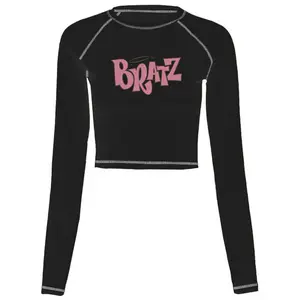 Bratz Cute Baby Tee or Long Sleeve Tee Top Women's Black Green Sexy Winter Streetwear T-Shirt - Tshirt, Womenswear Comfort Summer Crewneck Casual