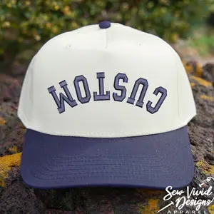 Custom Upside Down Text Hat – Two-Tone Embroidered Cap – Personalized Snapback Baseball Hat